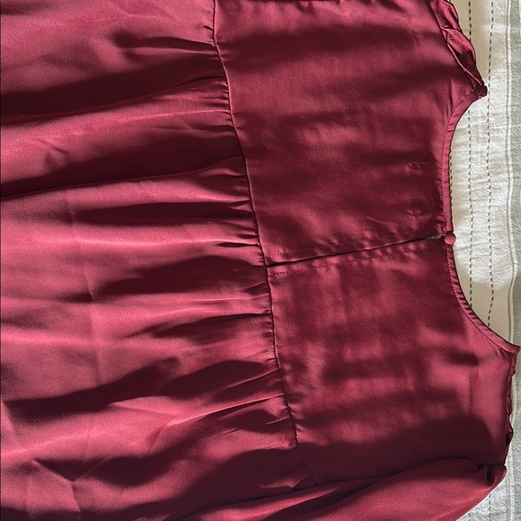 Burgundy Blouse with Pleated Detail - Picture 3 of 3